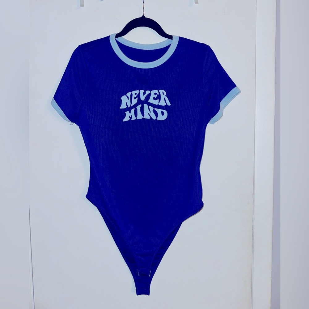 SHEIN Blue Bodysuit with Sporty Retro Vibe